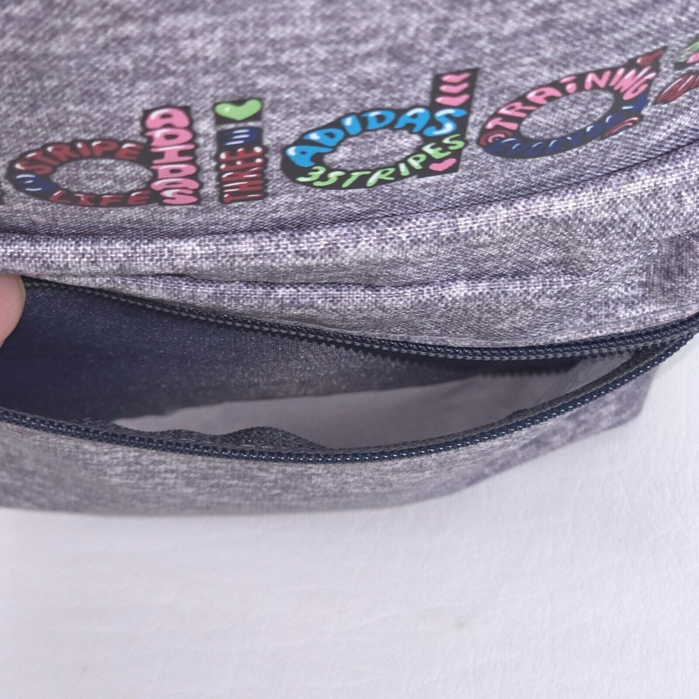 adidas Santiago‎ 2 Insulated Lunch Bag Gray Three Stripe Brand Full Zip Colorful - Picture 10 of 16